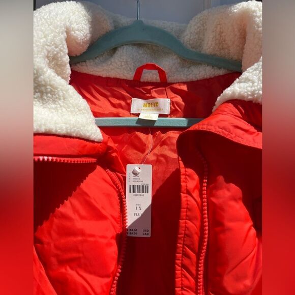 Anthropologie Maeve Sherpa Collared Cropped Puffer Jacket NWT - Picture 10 of 14